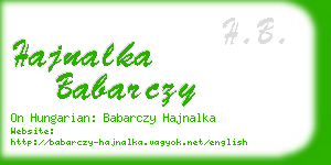 hajnalka babarczy business card